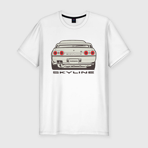 Мужская slim-футболка Nissan Skyline R32 / Белый – фото 1