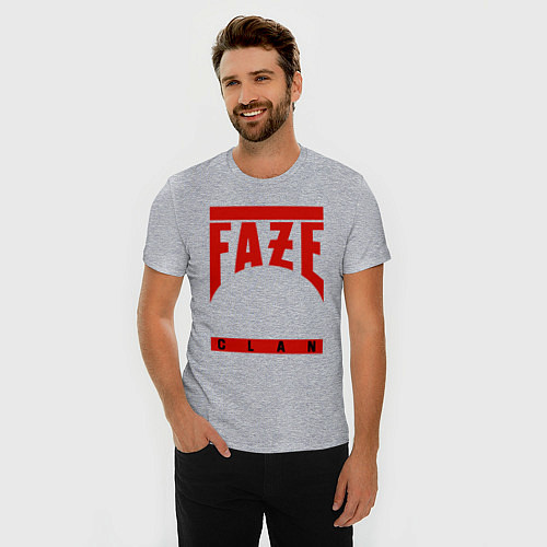 Мужская slim-футболка FaZe Clan / Меланж – фото 3
