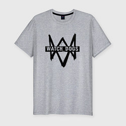 Мужская slim-футболка Watch Dogs: Black Logo