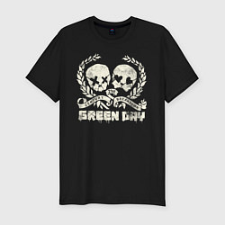 Мужская slim-футболка Green Day: Skulls Love