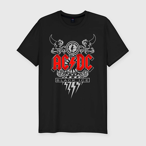 Мужская slim-футболка AC/DC: Black Ice / Черный – фото 1