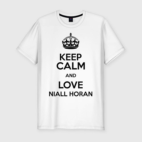 Мужская slim-футболка Keep Calm & Love Niall Horan / Белый – фото 1