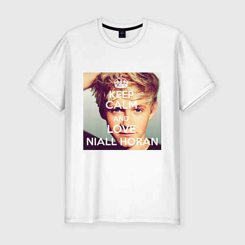 Мужская slim-футболка Keep Calm & Love Niall Horan / Белый – фото 1