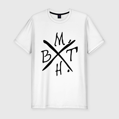 Мужская slim-футболка BMTH / Белый – фото 1