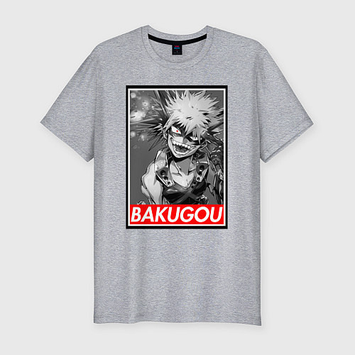 Мужская slim-футболка BAKUGOU monochrome / Меланж – фото 1