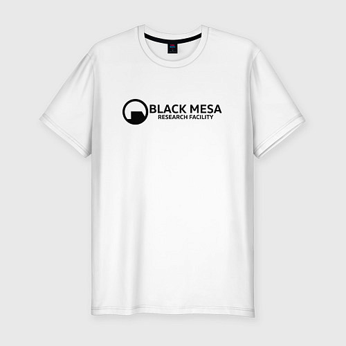 Мужская slim-футболка Black Mesa: Research Facility / Белый – фото 1