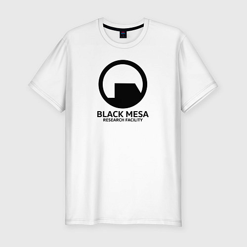 Мужская slim-футболка Black Mesa: Research Facility / Белый – фото 1