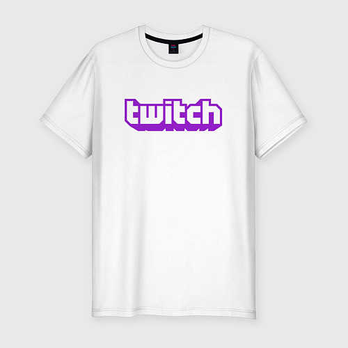 Мужская slim-футболка Twitch Logo / Белый – фото 1