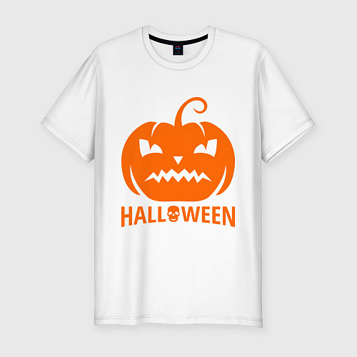 Мужская slim-футболка Хэллоуин настаёт / Белый – фото 1