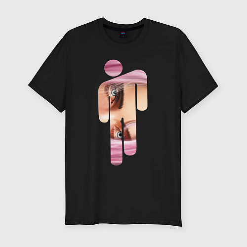 Мужская slim-футболка Billie Eilish Style / Черный – фото 1