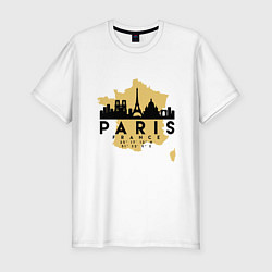 Мужская slim-футболка Париж - Франция