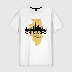 Футболка slim-fit Чикаго - США, цвет: белый