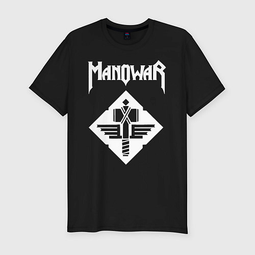 Мужская slim-футболка Manowar / Черный – фото 1