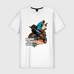 Мужская slim-футболка GTA V: Motorcycle