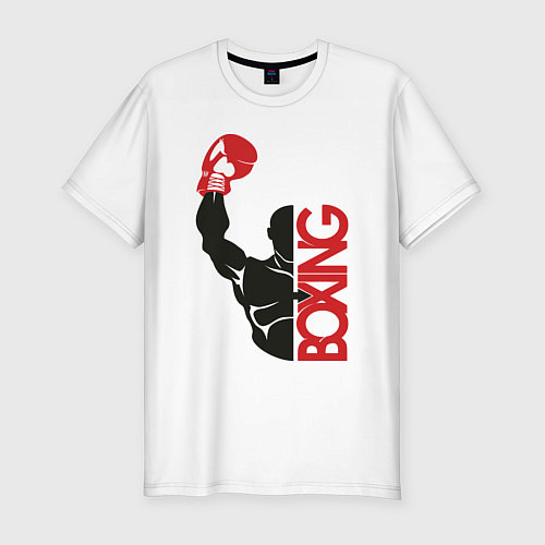Мужская slim-футболка Boxing / Белый – фото 1