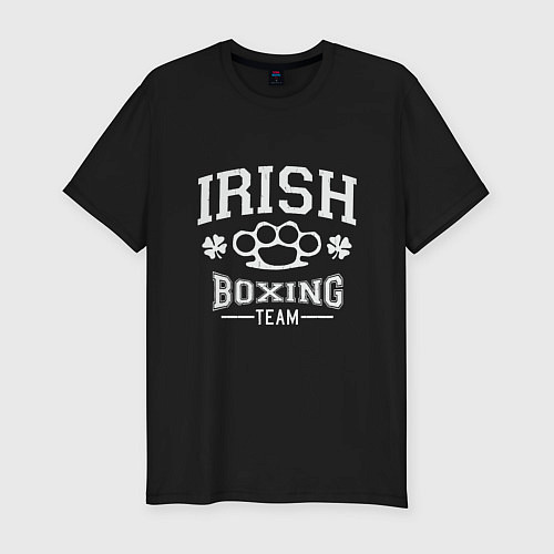 Мужская slim-футболка Irish Boxing / Черный – фото 1