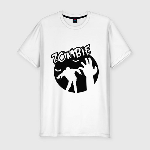 Мужская slim-футболка Zombie (Зомби) / Белый – фото 1