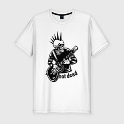 Футболка slim-fit Punks not dead - motto, цвет: белый