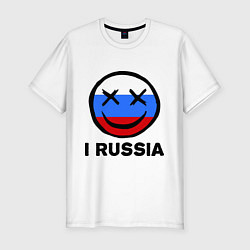 Футболка slim-fit I russia, цвет: белый