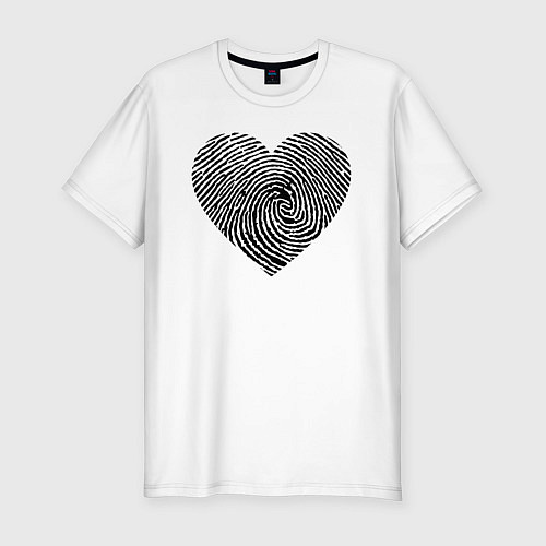 Мужская slim-футболка След на сердце / Белый – фото 1
