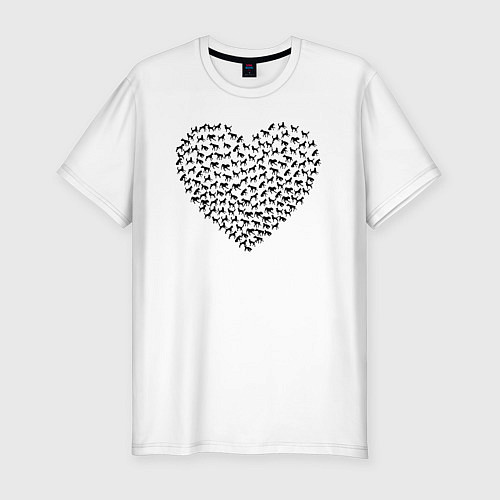 Мужская slim-футболка Собаковое сердце / Белый – фото 1