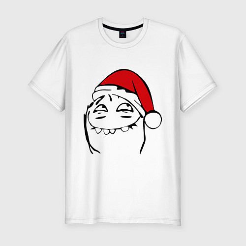 Мужская slim-футболка Новогодний трололо / Белый – фото 1