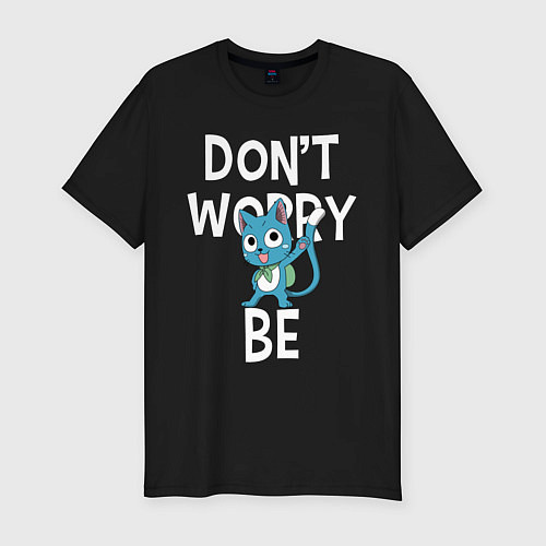 Мужская slim-футболка Dont Worry be Fairy Tail / Черный – фото 1