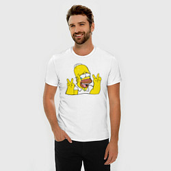 Футболка slim-fit Homer Ahegao, цвет: белый — фото 2