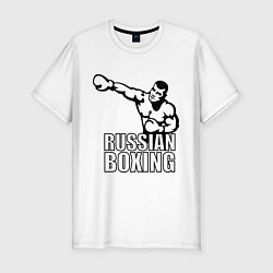 Футболка slim-fit Russian boxing, цвет: белый