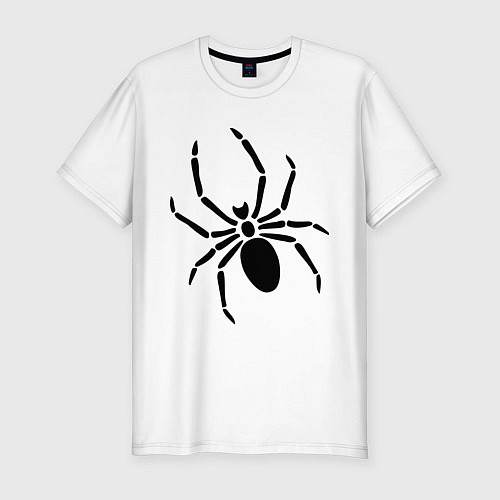 Мужская slim-футболка Страшный паук / Белый – фото 1