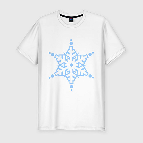 Мужская slim-футболка Кристальная снежинка / Белый – фото 1