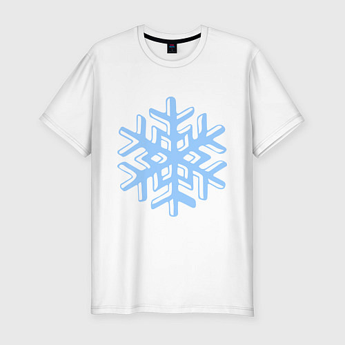 Мужская slim-футболка Объемная снежинка / Белый – фото 1