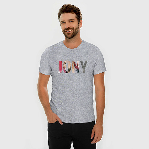 Мужская slim-футболка Jony Аллея / Меланж – фото 3