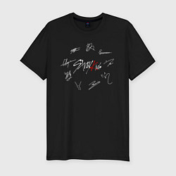 Футболка slim-fit STRAY KIDS АВТОГРАФЫ, цвет: черный