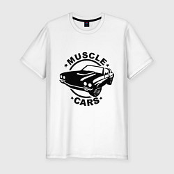 Футболка slim-fit Muscle cars, цвет: белый