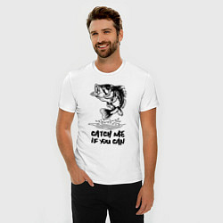 Футболка slim-fit Catch me if you can, цвет: белый — фото 2