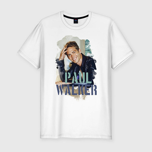 Мужская slim-футболка Paul Walker / Белый – фото 1