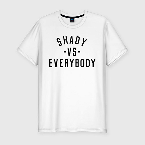 Мужская slim-футболка Shady vs everybody / Белый – фото 1