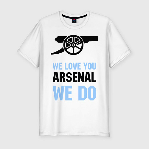 Мужская slim-футболка We love you Arsenal / Белый – фото 1