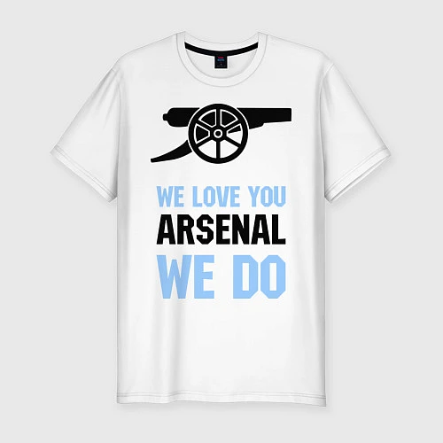 Мужская slim-футболка We love you Arsenal / Белый – фото 1