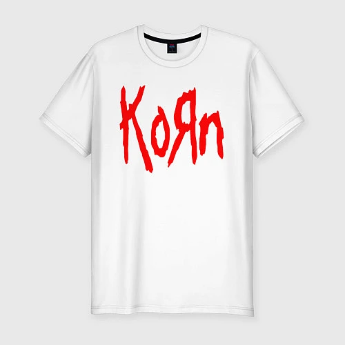 Мужская slim-футболка KORN / Белый – фото 1