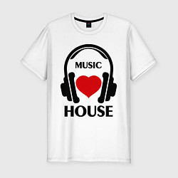 Мужская slim-футболка House Music is Love