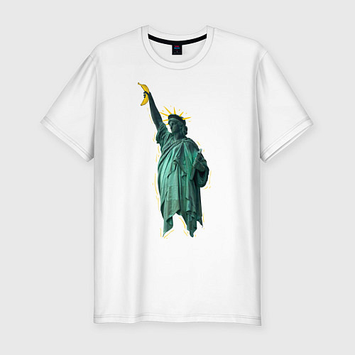 Мужская slim-футболка Банановая статуя / Белый – фото 1