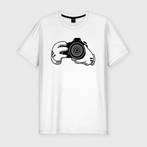Мужская slim-футболка Фотограф / Белый – фото 1