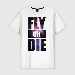 Футболка slim-fit Fly or Die: Space, цвет: белый