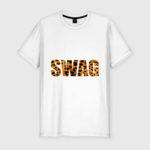 Мужская slim-футболка SWAG Leopard / Белый – фото 1