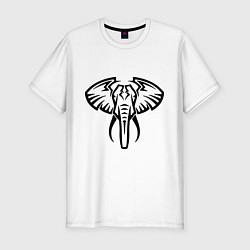 Мужская slim-футболка Слон тату