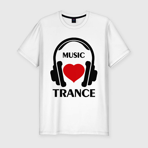 Мужская slim-футболка Trance Music is Love / Белый – фото 1