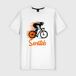 Футболка slim-fit Cycling scratch race, цвет: белый