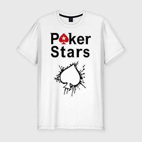 Мужская slim-футболка Poker Stars / Белый – фото 1